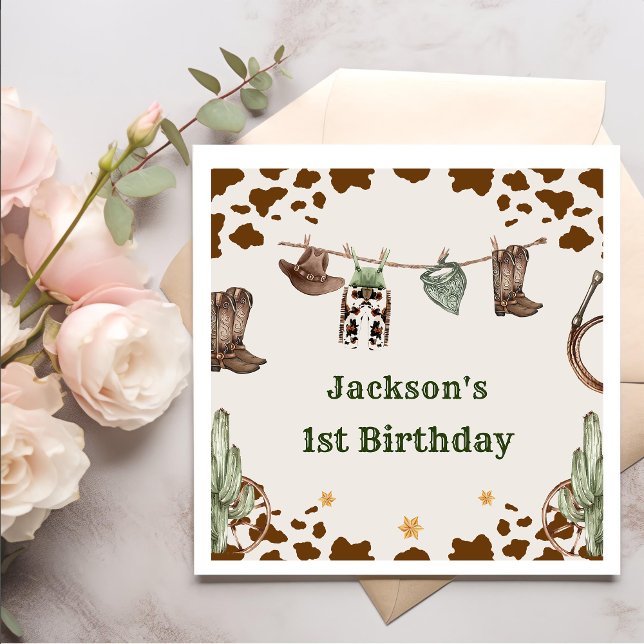 Western Cowboy Birthday Party Napkins Serviette (Von Creator hochgeladen)