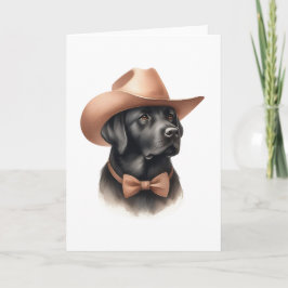 Western Cowboy Black Lab Blank Gruß Karte
