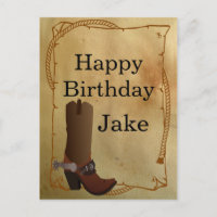 Western Cowboy Boot Happy Birthday
