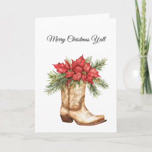 Western Cowboy Boot Weihnachten Karte