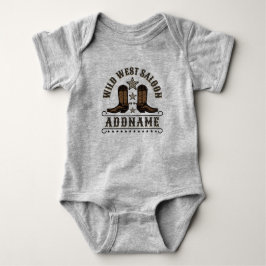 Western Cowboy Boots ADD NAME Sheriff Spurs Saloon Baby Strampler