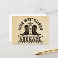 Western Cowboy Boots ADD NAME Sheriff Spurs Saloon