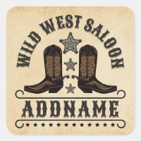 Western Cowboy Boots ADD NAME Sheriff Spurs Saloon
