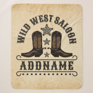 Western Cowboy Boots ADD NAME Sheriff Spurs Saloon Sherpadecke