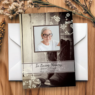 Western Cowboy Boots BeerdigungsGedenkfeier Beilei Dankeskarte