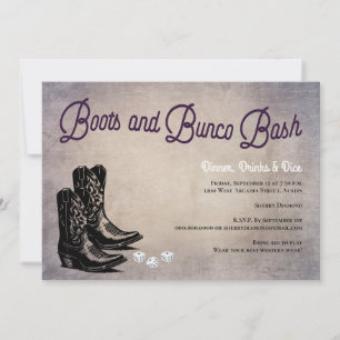 Western Cowboy Boots Bunco Einladung