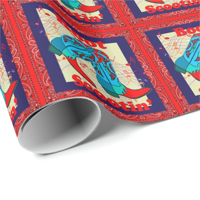 Western Cowboy Boots Dance Boot Scootin' Geschenkpapier (Rolleneckpunkt)
