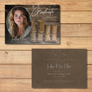 Western Cowboy Boots Foto Abschluss Ankündigung