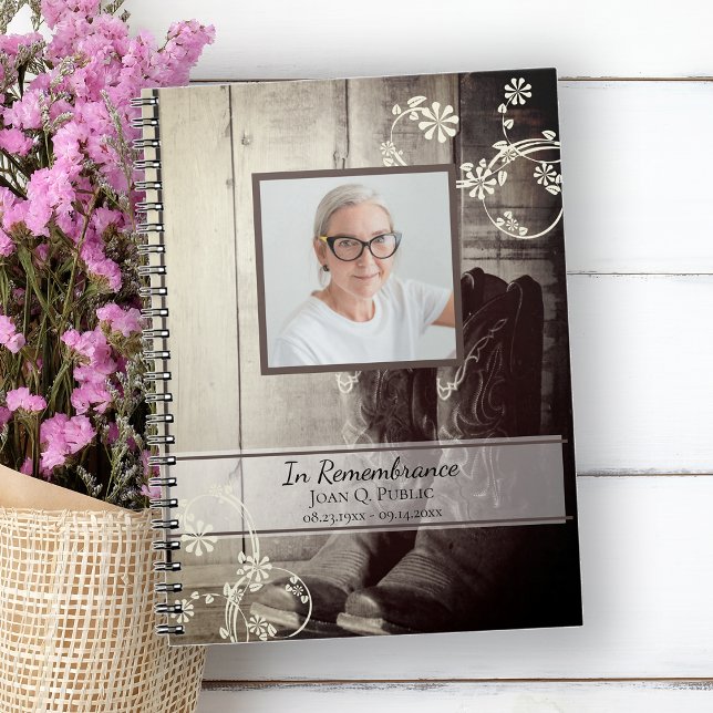 Western Cowboy Boots Funeral Memorial Livre d'or (Créateur téléchargé)