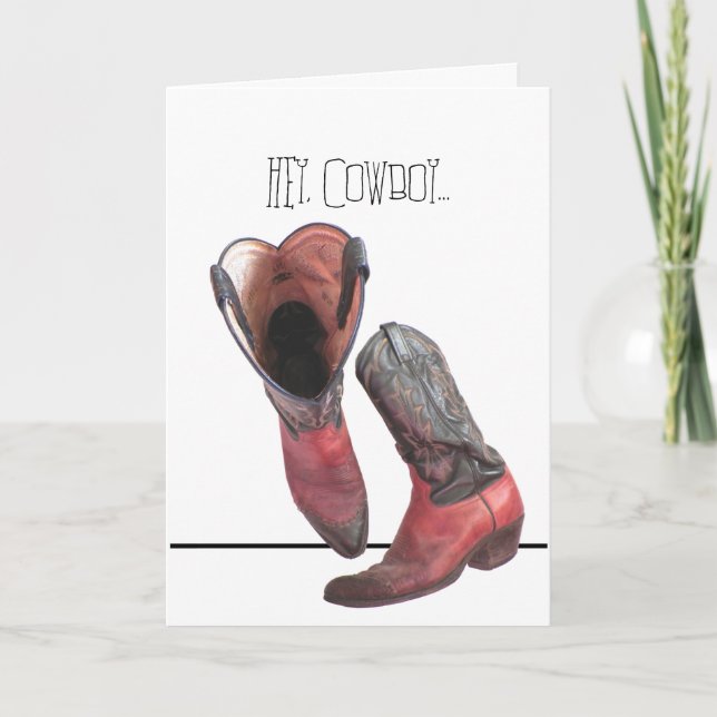 Western Cowboy Boots Geburtstag Karte (Vorderseite)
