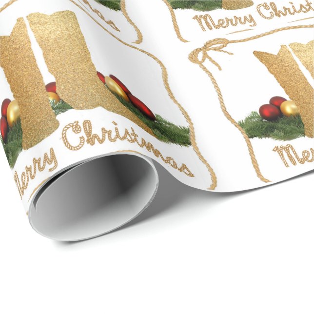 Western Cowboy Boots Rope Garland Merry Christma Geschenkpapier (Rolleneckpunkt)