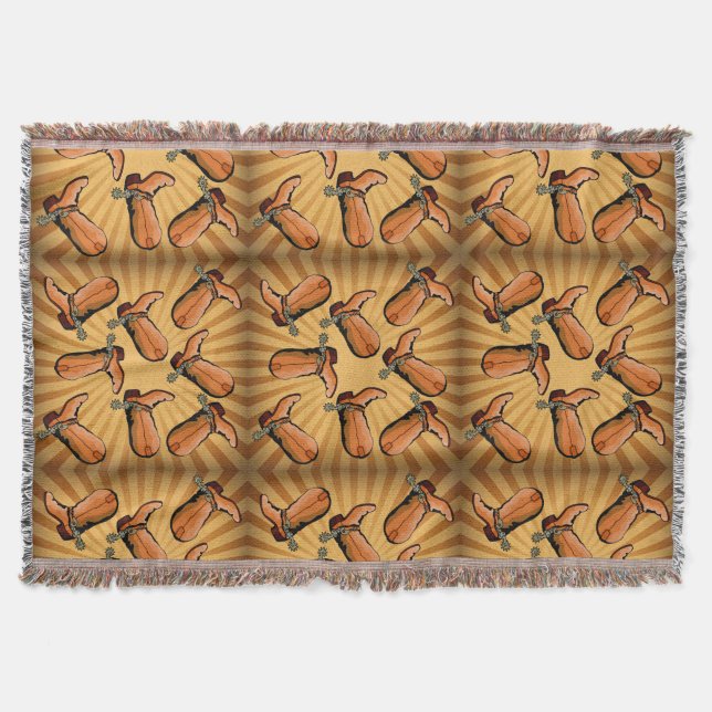 Western Cowboy Boots Throw Blanket Decke (Vorderseite)