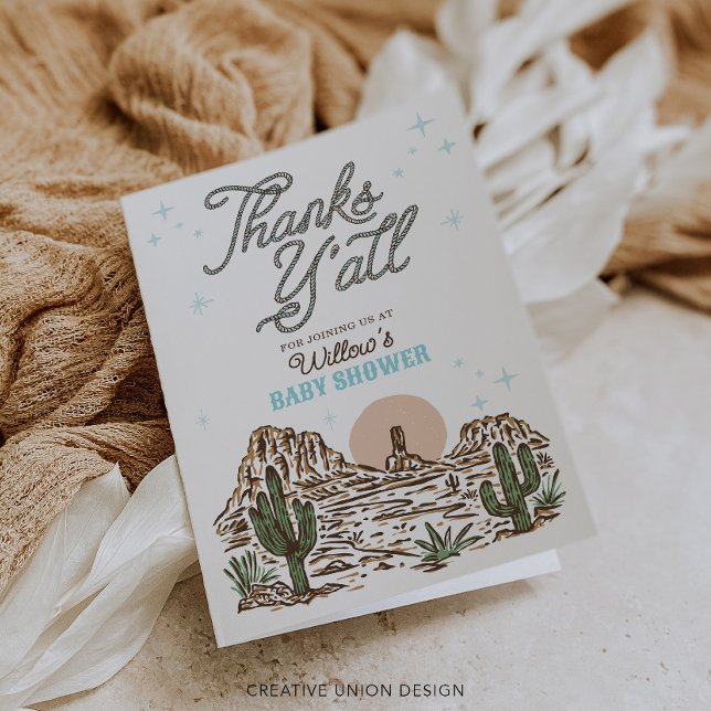 Western Cowboy Boy Babydusche Danke, Karten (Von Creator hochgeladen)