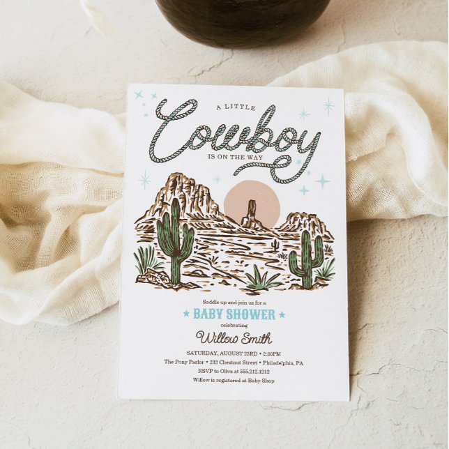 Western Cowboy Boy Babydusche Einladung (Von Creator hochgeladen)