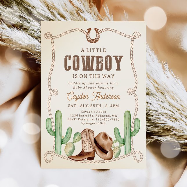 Western Cowboy Boy Babydusche Einladung (Von Creator hochgeladen)