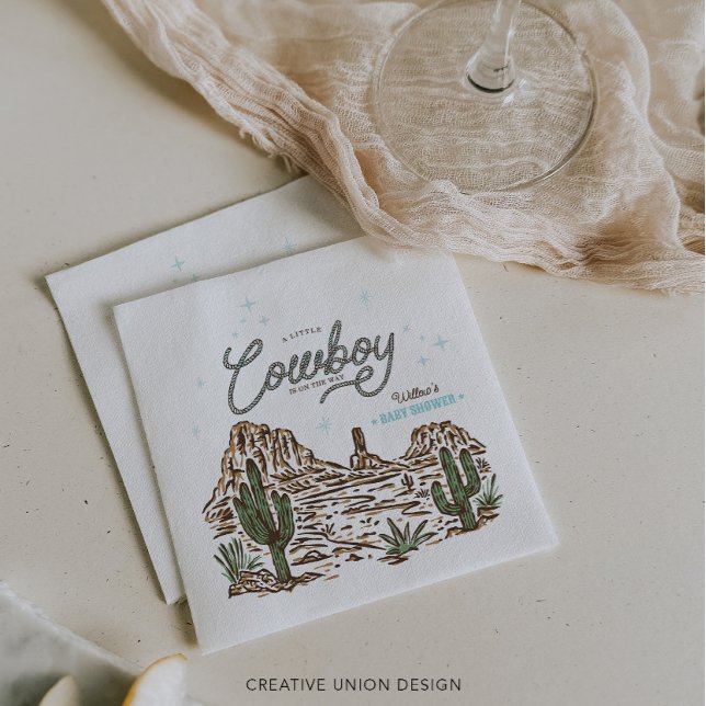 Western Cowboy Boy Babydusche Serviette (Von Creator hochgeladen)