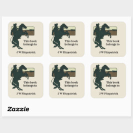 Western Cowboy Bucking Bronco Pferdeplatte Quadratischer Aufkleber