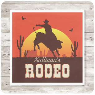 Western Cowboy Bull Rider Rodeo Serviette