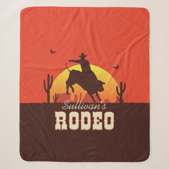 Western Cowboy Bull Rider Rodeo Sherpadecke (Vorderseite)