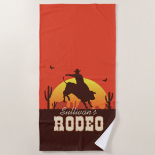 Western Cowboy Bull Rider Rodeo Strandtuch