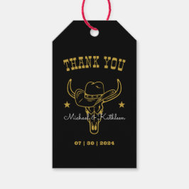 Western Cowboy Bull Skull Rustikale Hochzeit Geschenkanhänger