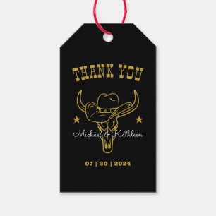 Western Cowboy Bull Skull Rustikale Hochzeit Geschenkanhänger