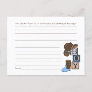 Western Cowboy carte de conseils pour maman