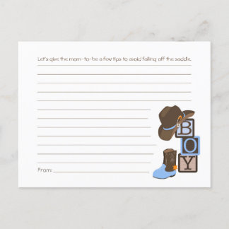 Western Cowboy carte de conseils pour maman