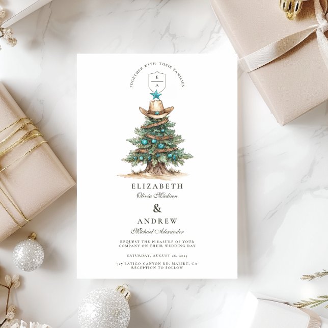 Western Cowboy Christmas Weddin Einladung (Von Creator hochgeladen)