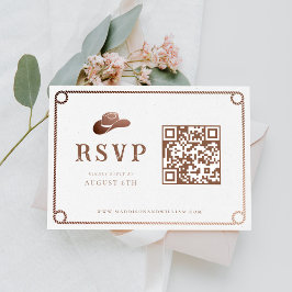 Western Cowboy Country Rustikale Hochzeit RSVP Karte
