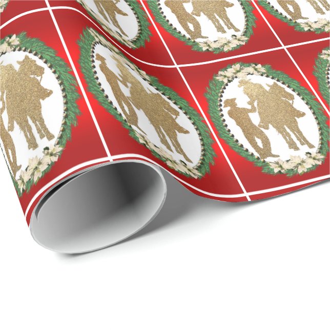 Western Cowboy Cowgirl Horse Holiday Geschenkwrap Geschenkpapier (Rolleneckpunkt)