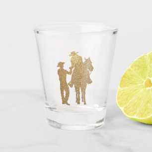 Western Cowboy Cowgirl Horse Schnapsglas