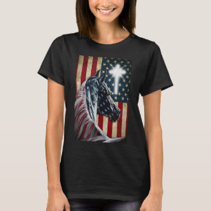 Western Cowboy Cowgirl Patriot Pferd Jesus Cross U T-Shirt