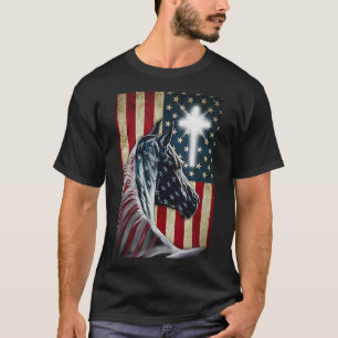 Western Cowboy Cowgirl Patriot Pferd Jesus Cross U T-Shirt