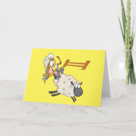 Western Cowboy Cowgirl Rodeo Mutton Bustin Karte