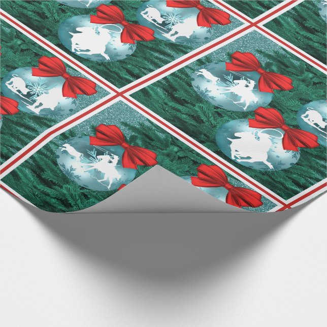 Western Cowboy Cowgirl Roping Weihnachtsgeschenke  Geschenkpapier (Ecke)