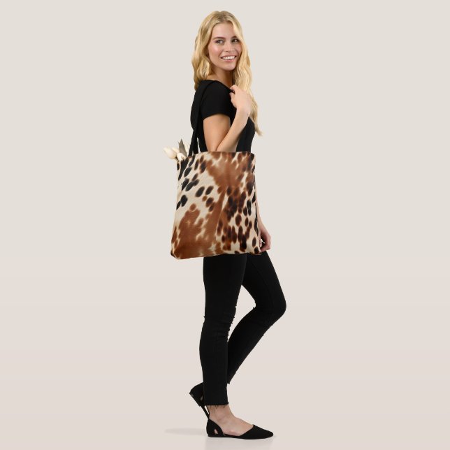 Western Cowboy Cream Brown Black Cowhide Tasche (Am Model)
