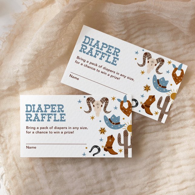 Western Cowboy Diaper Raffle Rodeo Kinderdusche Begleitkarte (Von Creator hochgeladen)
