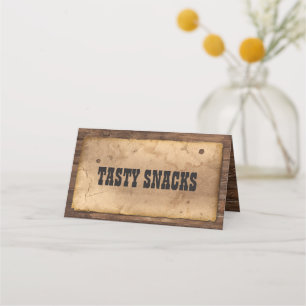 Western Cowboy Food Zelte Platzkarte