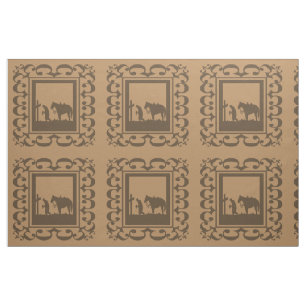 Western-Cowboy-Gebets-Entwurfs-Gewebe 9" Quadrat Stoff
