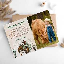 Western Cowboy Geburtstagsparty Danke Card Foto Einladung