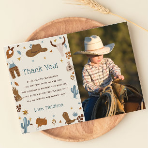 Western Cowboy Geburtstagsparty Danke Card Foto Einladung