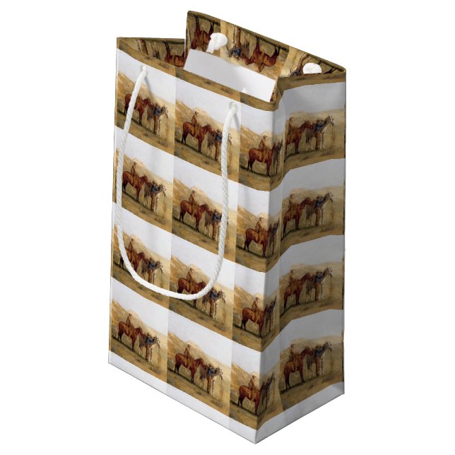 Western-Cowboy-Geschenk-Tasche Kleine Geschenktüte (Rückseite Schrägansicht)