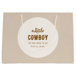 Western-Cowboy-Geschenktasche - einfarbig Sandweiß Große Geschenktüte