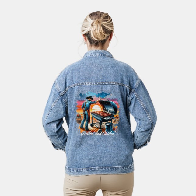 Western Cowboy GRILLEN Grillin' and Chillin' Jeansjacke (Modell)