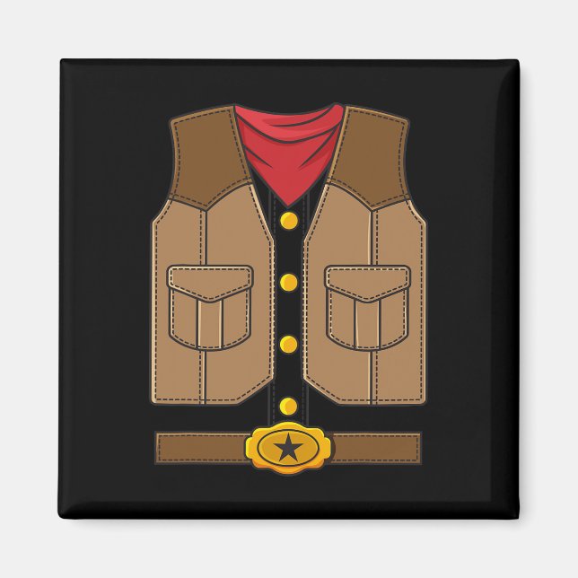 Western Cowboy Halloween Jungs Kinder Magnet (Vorne)