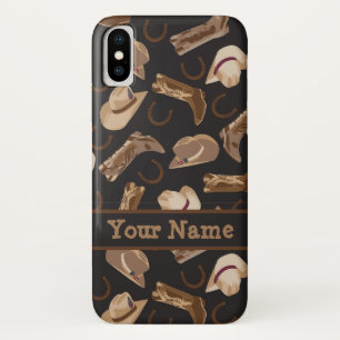 Western Cowboy Hat Boost Black Name Persönlich Case-Mate iPhone Hülle