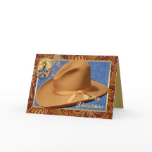 Western Cowboy Hat Rope Leather Frohe Weihnachten