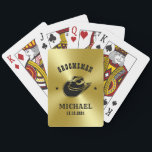Western Cowboy Hat Trauzeuge Personalisiert Name Spielkarten<br><div class="desc">Personalisierte Geschenke für Trauzeugen mit Western Cowboy Thema. Dekoriert mit Cowboyhut mit Vintagem Western Schriftart. Text und Farbe können mit dem Design-Tool bearbeitet werden,  um Ihren Bedürfnissen gerecht zu werden. Holen Sie sich dieses individuelles Geschenk für Hochzeiten,  Bachelor-Party,  Verlobungsfeier oder andere besondere Anlässe.</div>
