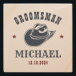 Western Cowboy Hat Trauzeuge Trauzeuge Personalisi Steinuntersetzer<br><div class="desc">Personalisierte Geschenke für Trauzeugen und Trauzeuge mit Western Cowboy Thema. Dekoriert mit Cowboyhut mit Vintagem Western Schriftart. Text und Farbe können mit dem Design-Tool bearbeitet werden,  um Ihren Bedürfnissen gerecht zu werden. Holen Sie sich dieses individuelles Geschenk für Hochzeiten,  Bachelor-Party,  Verlobungsfeier oder andere besondere Anlässe.</div>